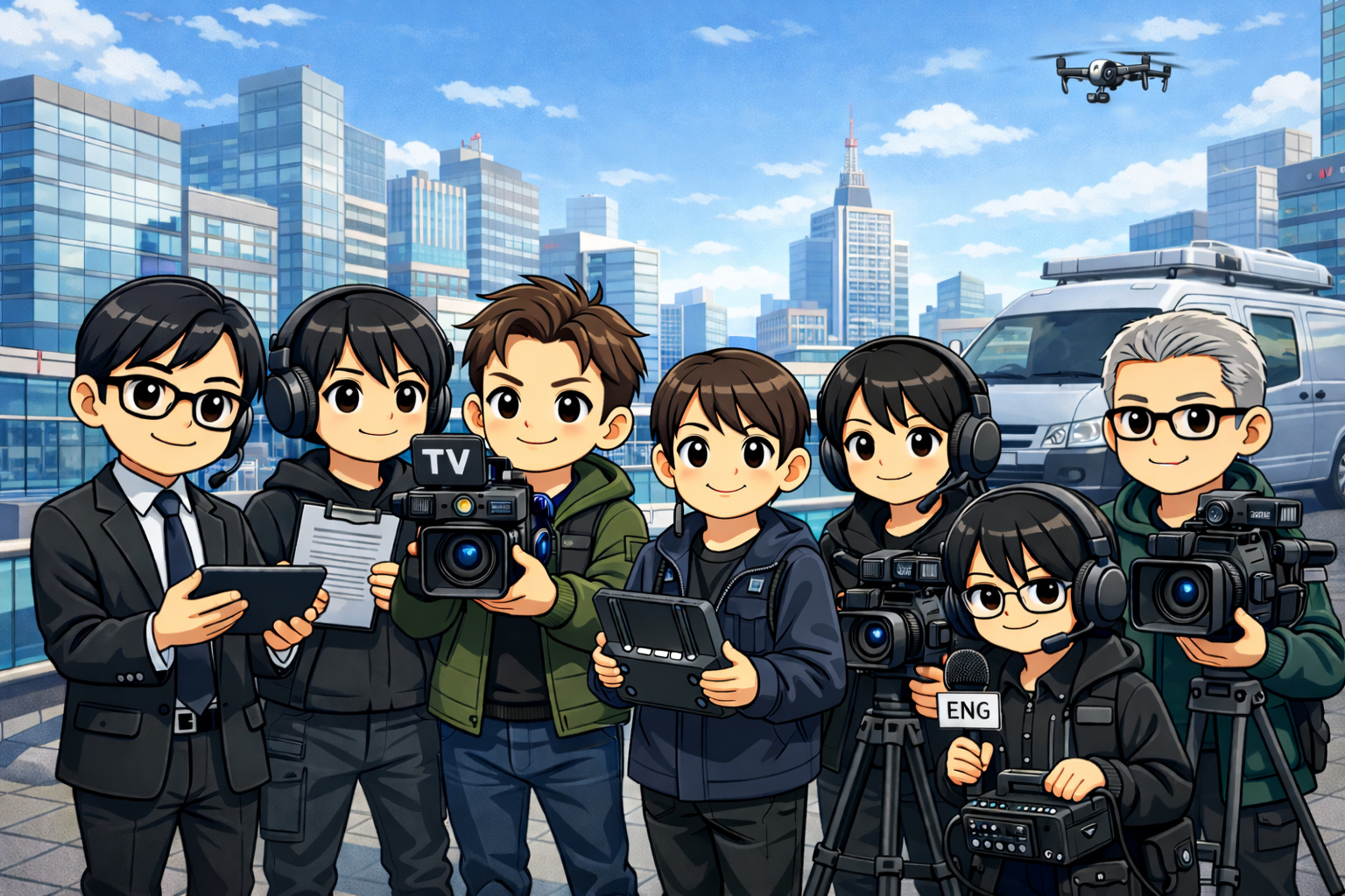 スタッフ集合写真（ENG・中継現場）